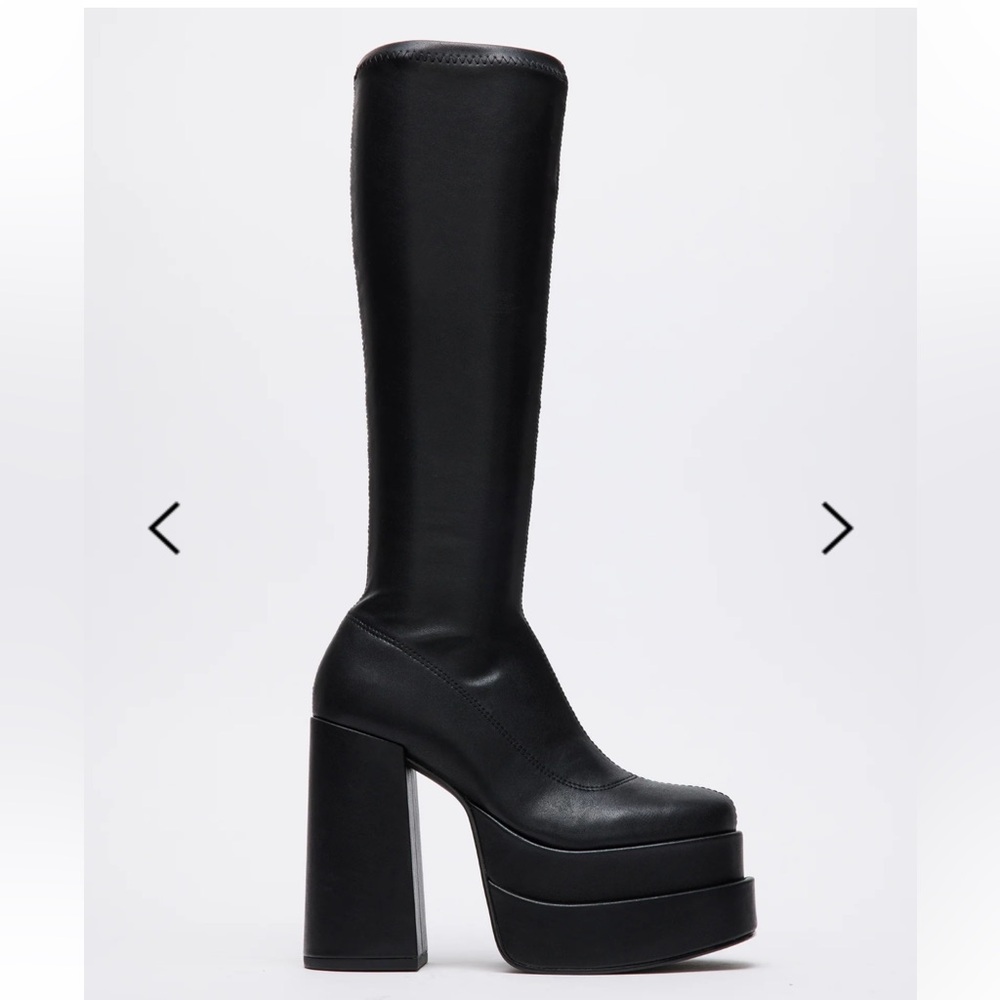 Steve Madden Cypress Black Platform Block Heel Boots
